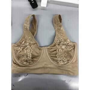 Rhonda shear sports bra size medium underwire lace stretch bra new HSN
